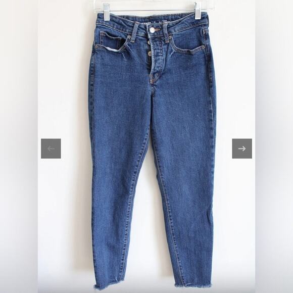 Old Navy O.G. Straight Leg High Rise Button-Fly Denim Blue Jeans Girl’s Size 16 - Picture 1 of 10